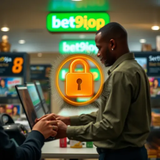 Security and Benefits for Bet9ja Shop Users Illustration of secure online transaction highlighting safety features for Bet9ja Shop users
