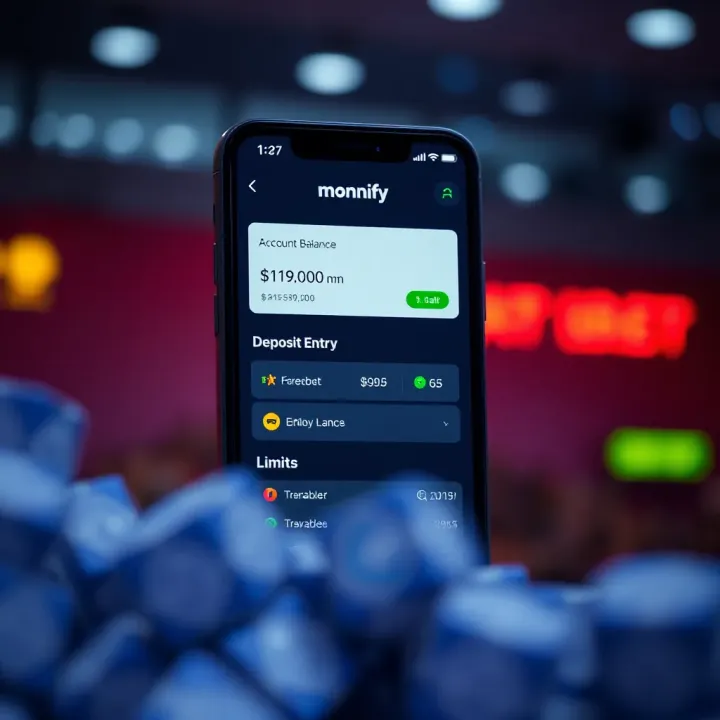 Monnify mobile dashboard displaying account balance and deposit entry fields