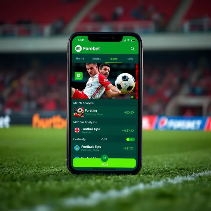 User-friendly layout of the Forebet app highlighting features like match analysis and betting tips