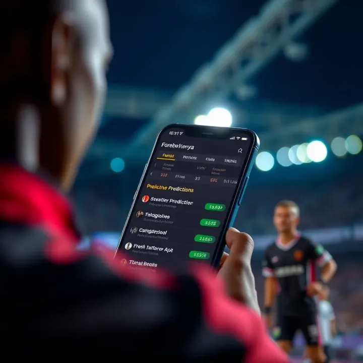 Football betting predictions displayed on a mobile device screen