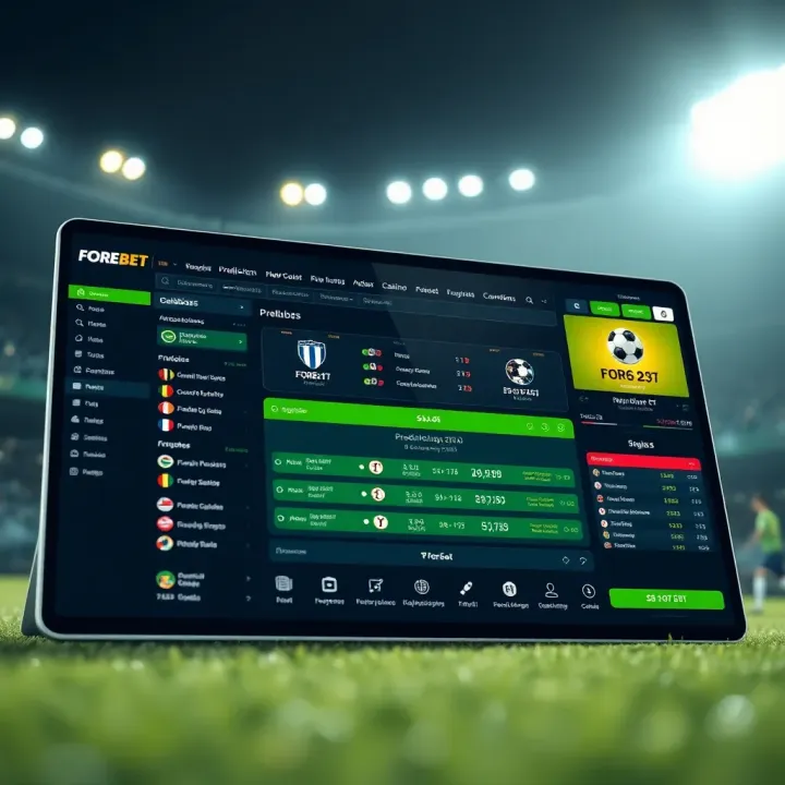 Dashboard view of Forebet platform showing football match predictions and statistics relevant to Nigerian users