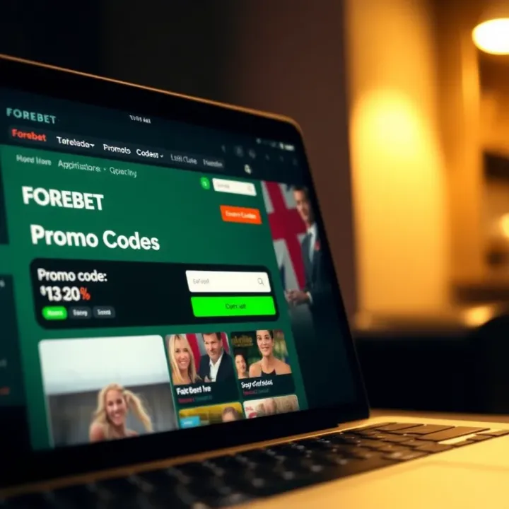Screen showing Forebet website with promo code section highlighted