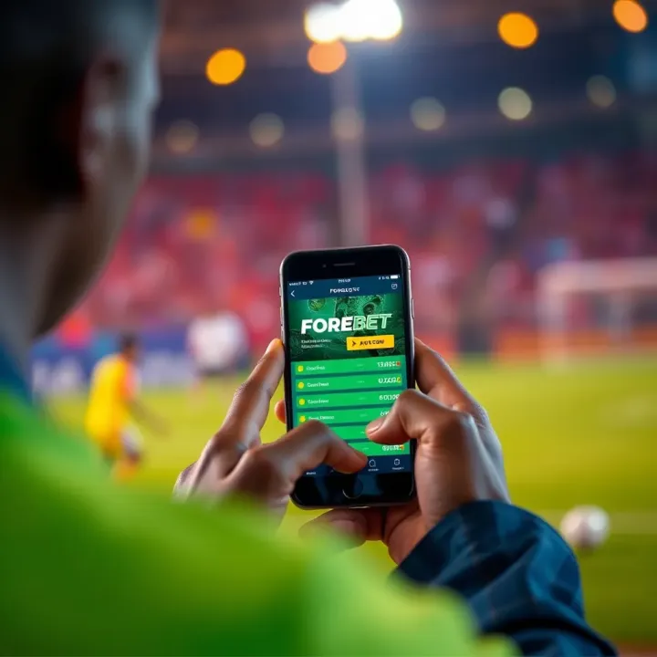 User accessing Forebet football prediction platform through a smartphone in Nigeria