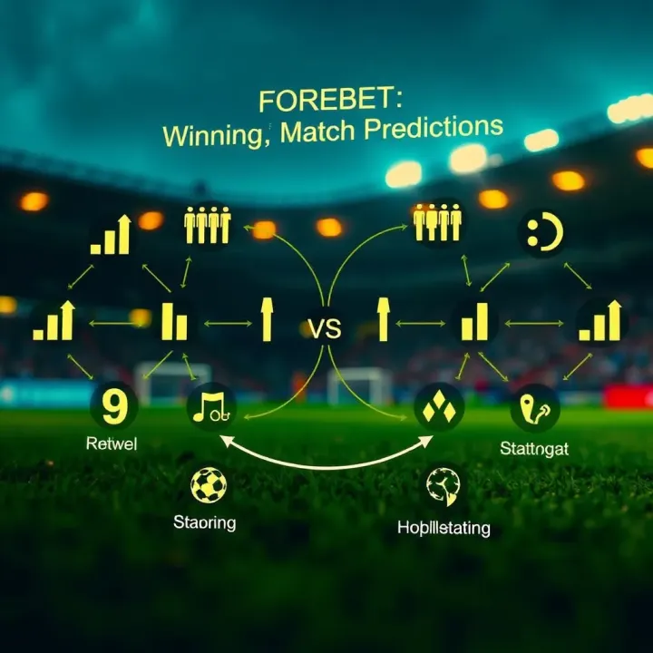 Diagram illustrating how Forebet algorithm analyzes football match statistics to generate winning bet predictions