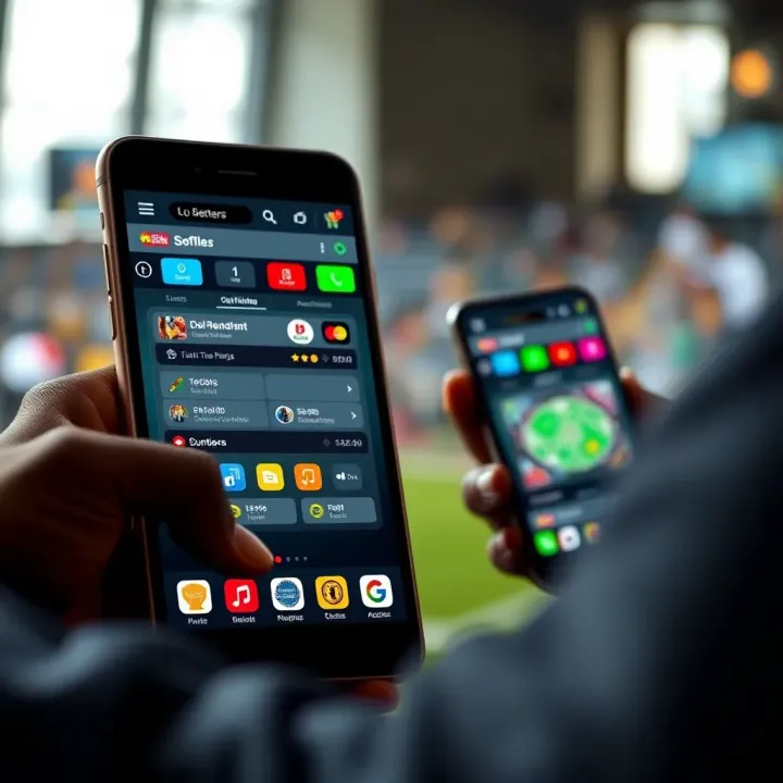 Digital interface showing popular Lol betting platforms in Nigeria on mobile devices