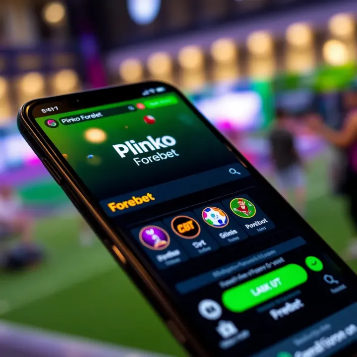 Plinko Forebet app interface displayed on a smartphone screen